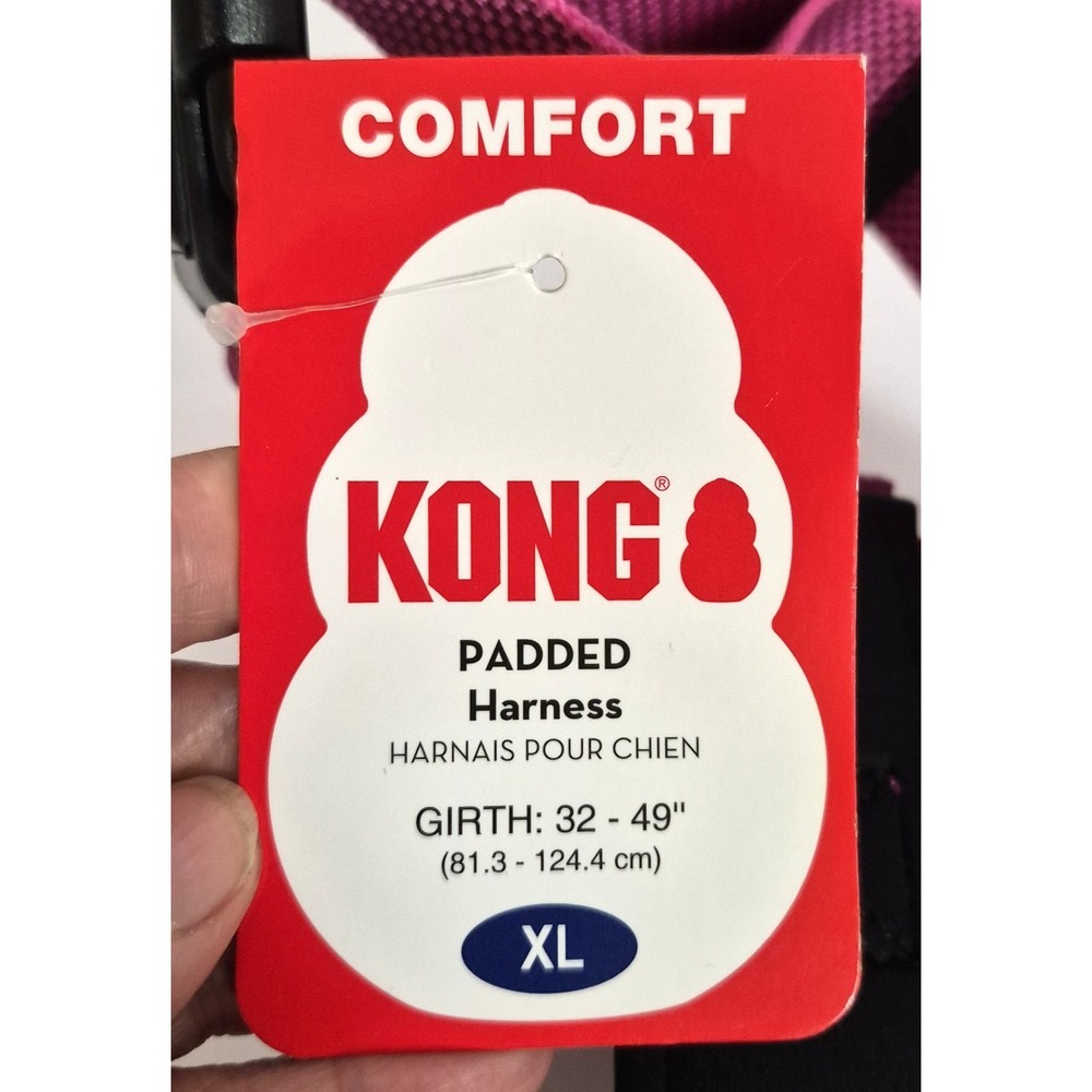 Kong Dog Padded Harness 20 Traffic Maroon Size XL Girth 32-49 In. NWT - Picture 3 of 9